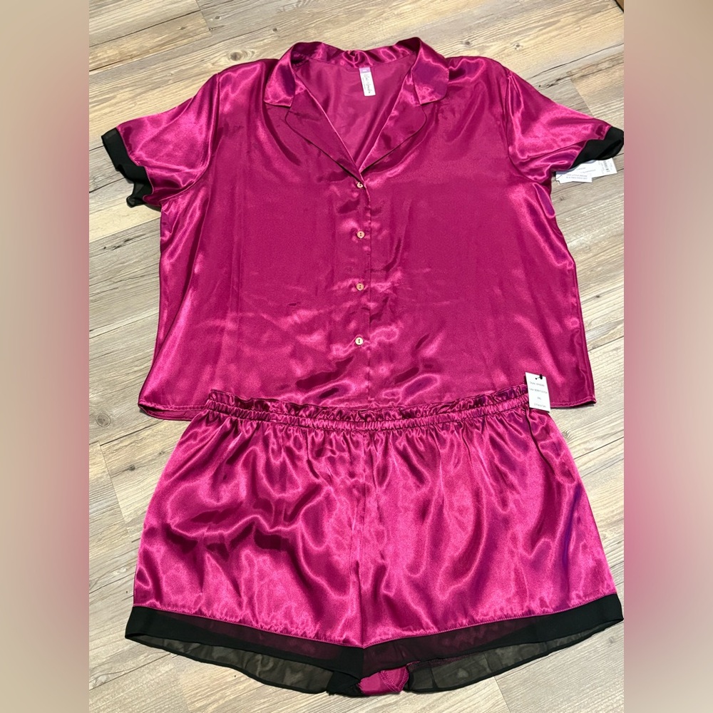 Lilac + London satin short pajama set XXL new with tags - Picture 1 of 6